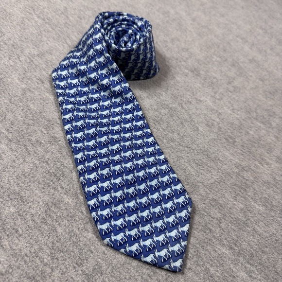 Vineyard Vines Other - Vineyard Vines Mens Silk Tie Blue Democratic Donkey Political Animal Print USA